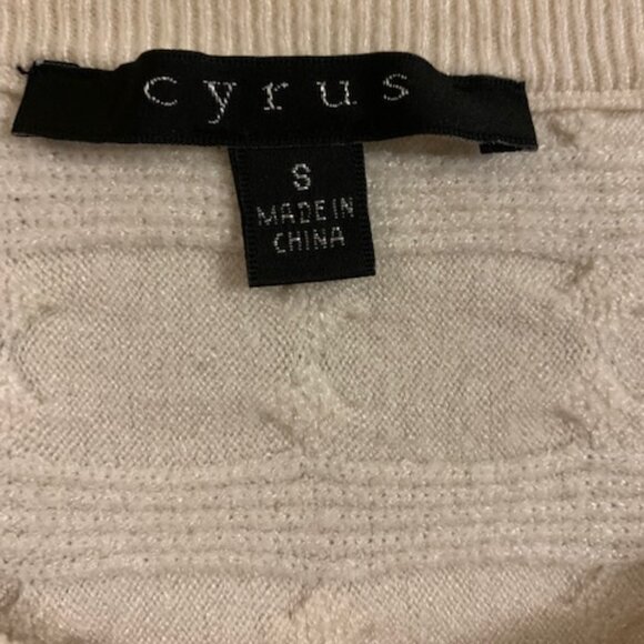 Cyrus Ladies Size S Ivory Knit Sweater Crew Neck Long Sleeve Soft Pullover - Picture 2 of 9